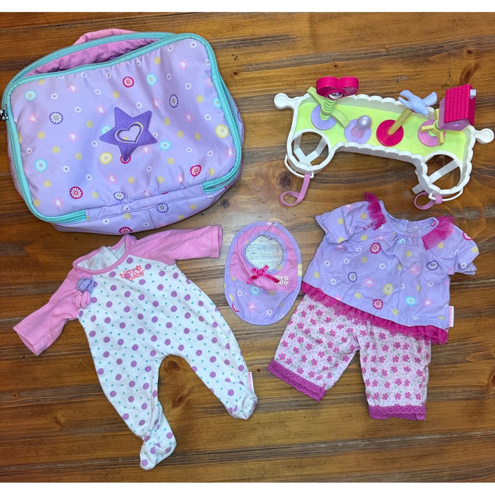 American Girl Bitty Baby Diaper Bag outfits & Activity toy For Stroller Carrier